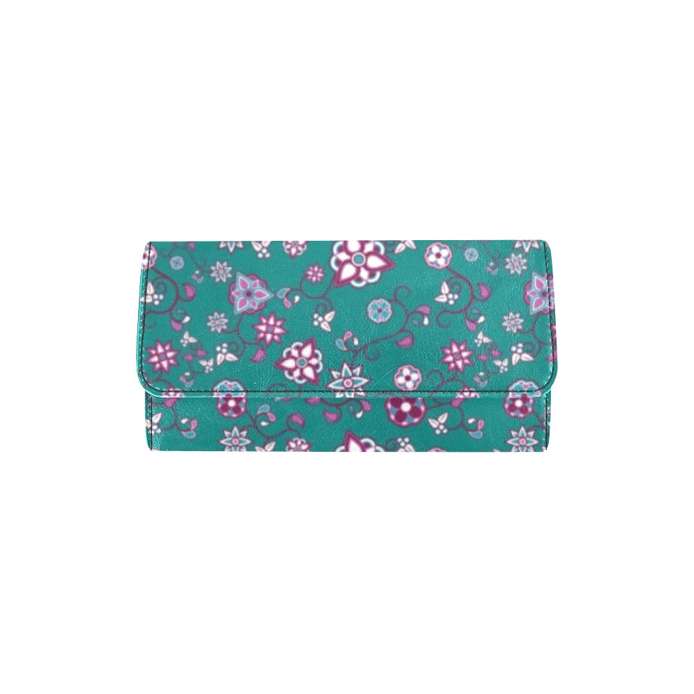 Burgundy Bloom Women's Trifold Wallet