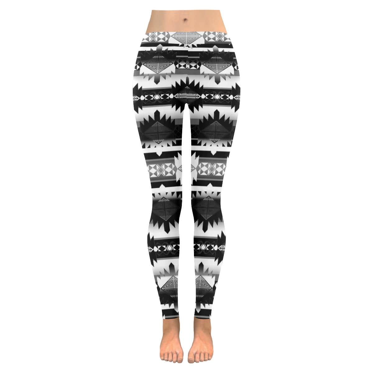 Okotoks Black and White Low Rise Leggings (Invisible Stitch)