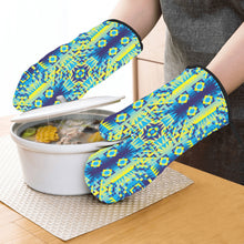 Load image into Gallery viewer, Kaleidoscope Jaune Bleu Oven Mitt &amp; Pot Holder
