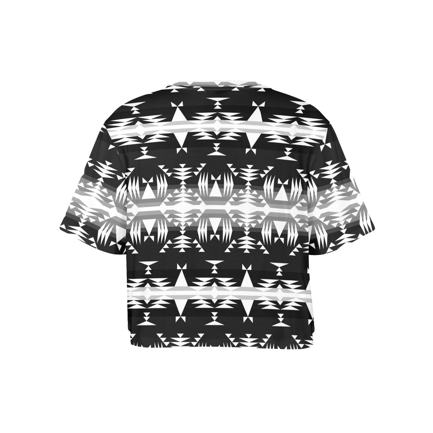 Between the Mountains Black and White Crop Top