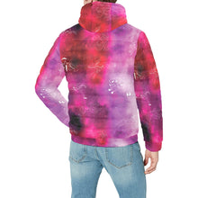 Load image into Gallery viewer, Animal Ancestors 8 Gaseous Clouds Pink and Red Men&#39;s Padded Hooded Jacket
