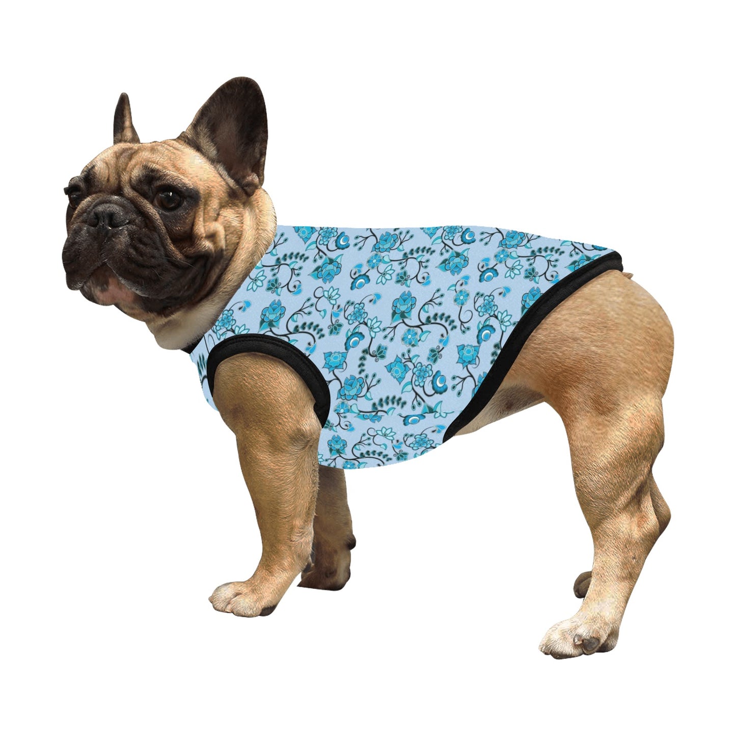 Blue Floral Amour Pet Tank Top