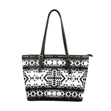 Load image into Gallery viewer, Black Rose Blizzard Leather Tote Bag
