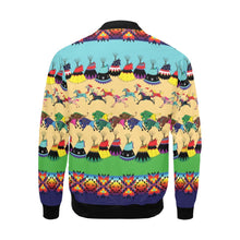 Load image into Gallery viewer, Horses and Buffalo Ledger Blue Bomber Jacket for Men
