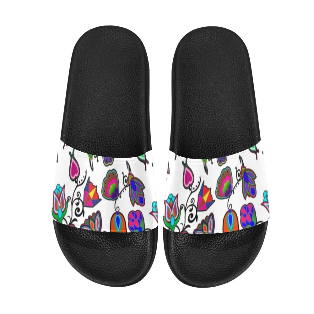 Indigenous Paisley White Men's Slide Sandals