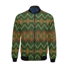 Load image into Gallery viewer, Fire Feather Green Bomber Jacket for Men
