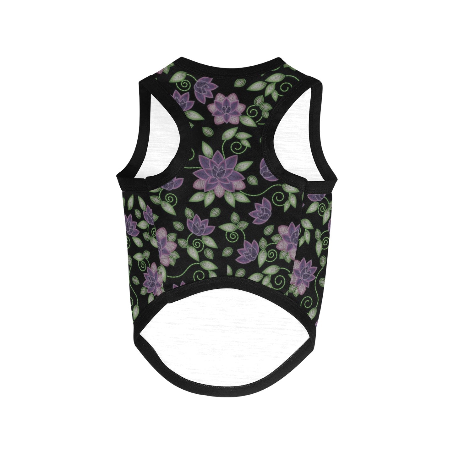 Purple Beaded Rose Pet Tank Top