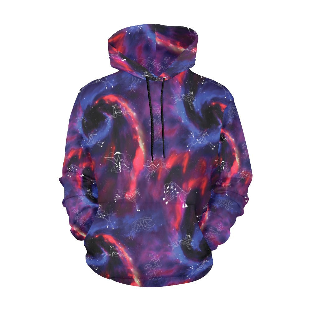 Animal Ancestors 3 Blue Pink Swirl Hoodie for Women
