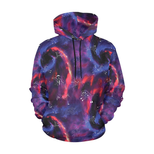 Animal Ancestors 3 Blue Pink Swirl Hoodie for Women