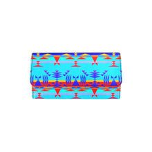 Load image into Gallery viewer, Between the Mountains Blue Women&#39;s Trifold Wallet
