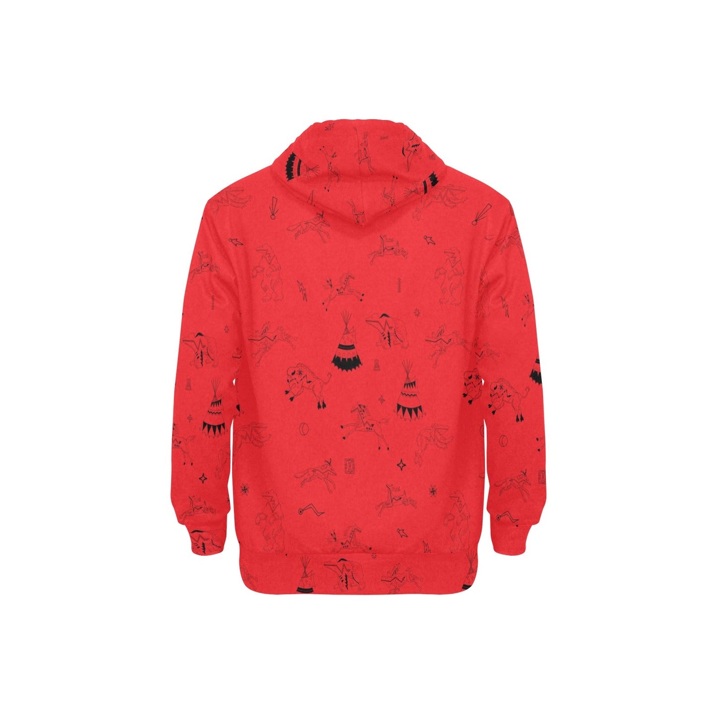 Ledger Dables Red Men's Long Sleeve Fleece Hoodie