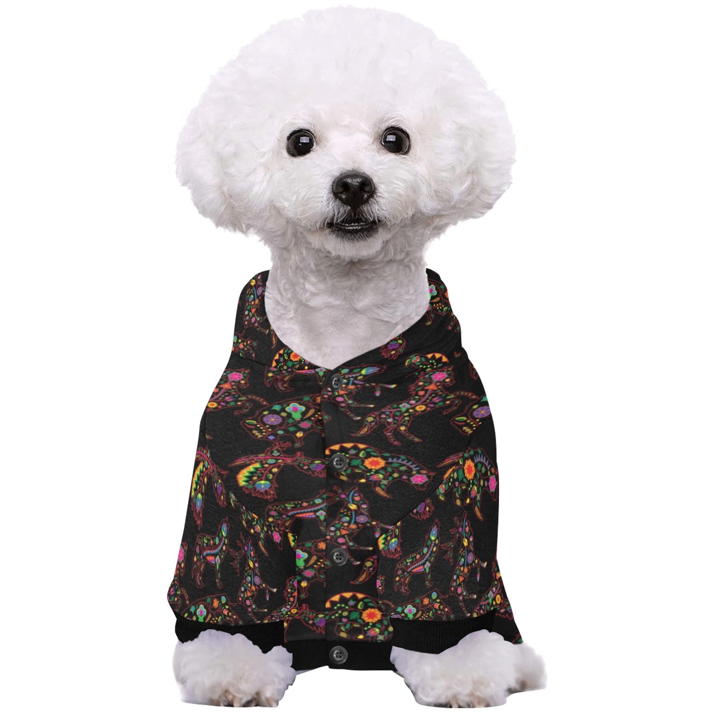 Neon Floral Animals Pet Dog Hoodie