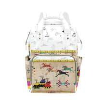 Load image into Gallery viewer, Horses Running White Clay Multi-Function Diaper Backpack/Diaper Bag
