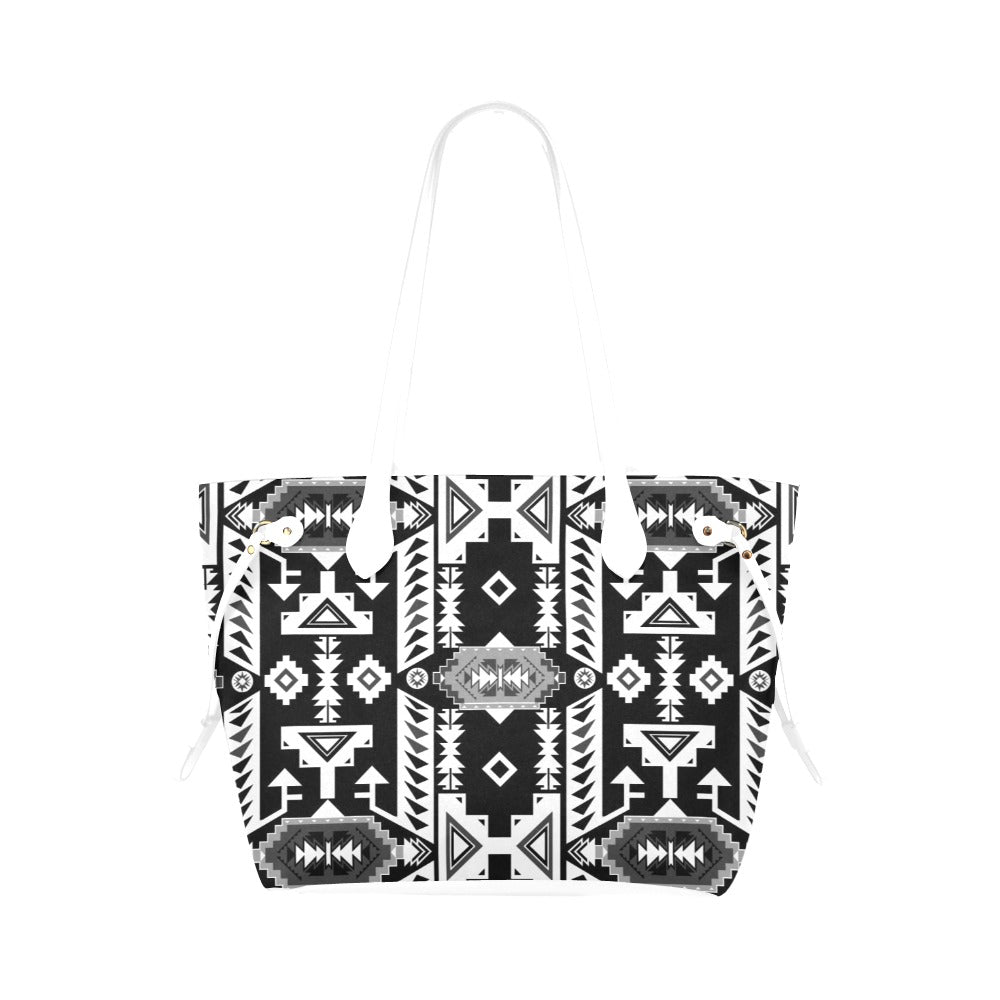 Chiefs Mountain Black and White Clover Canvas Tote Bag