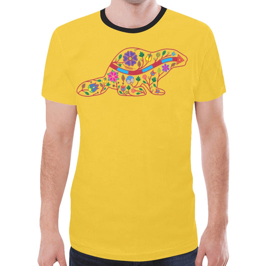 Floral Beaver Spirit Guide (Yellow) New T-shirt for Men