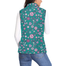 Load image into Gallery viewer, Burgundy Bloom Women&#39;s Padded Vest Jacket
