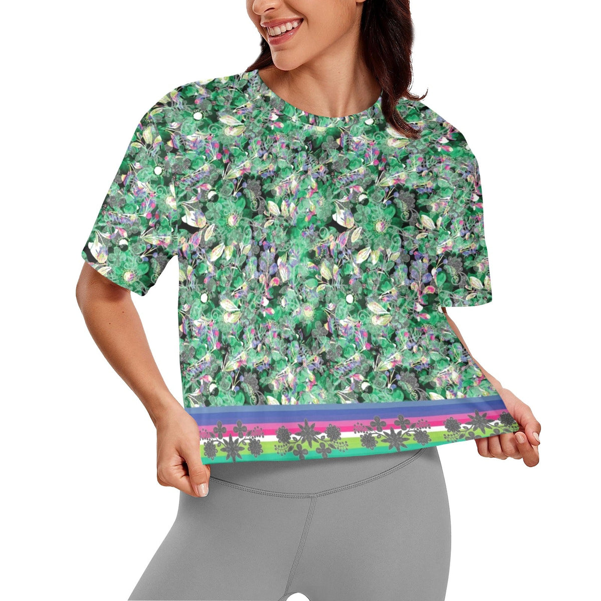 Culture in Nature Green Crop Top