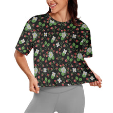 Load image into Gallery viewer, Strawberry Dreams Midnight Crop Top
