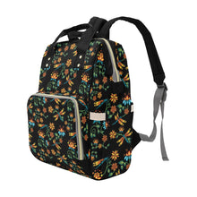 Load image into Gallery viewer, Dragon Lily Noir Multi-Function Diaper Backpack/Diaper Bag
