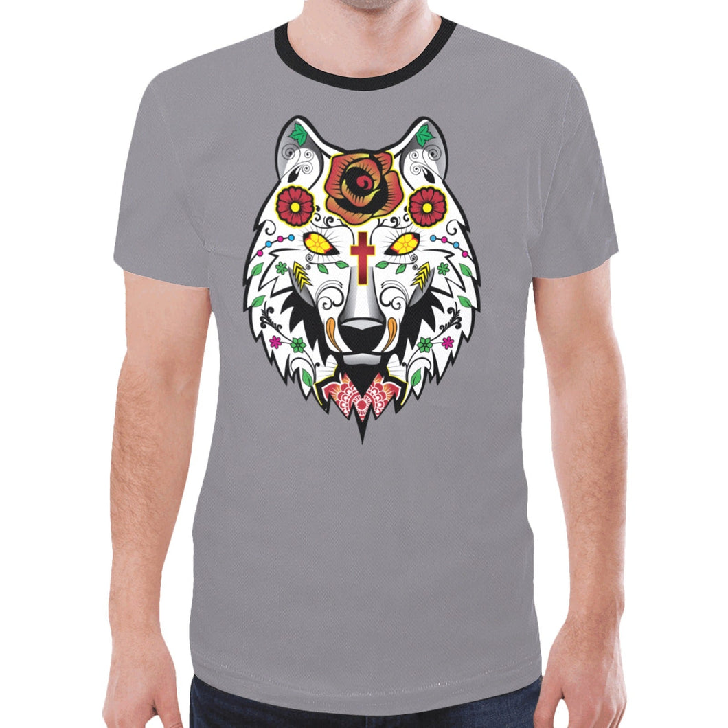 Wolf Spirit Guide Dark Gray New T-shirt for Men