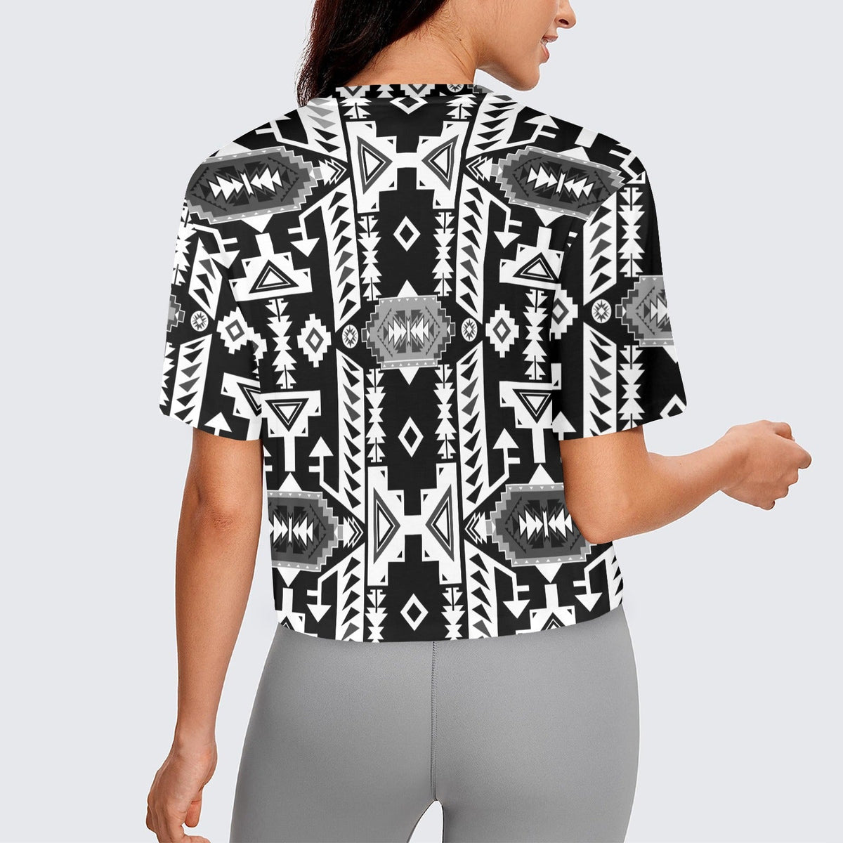 Chiefs Mountain Black and White Crop Top