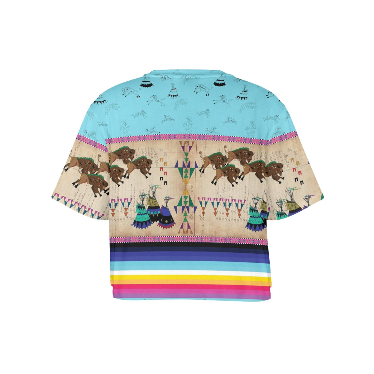 Buffalos Running Sky Crop Top