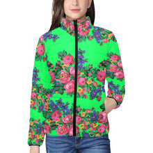 Load image into Gallery viewer, Kokum&#39;s Revenge Green Women&#39;s Stand Collar Padded Jacket
