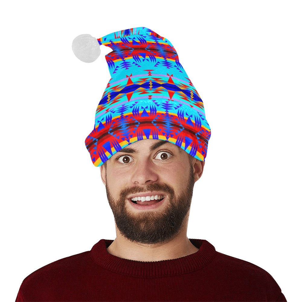 Between the Mountains Blue Santa Hat