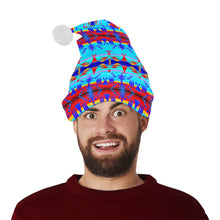 Load image into Gallery viewer, Between the Mountains Blue Santa Hat
