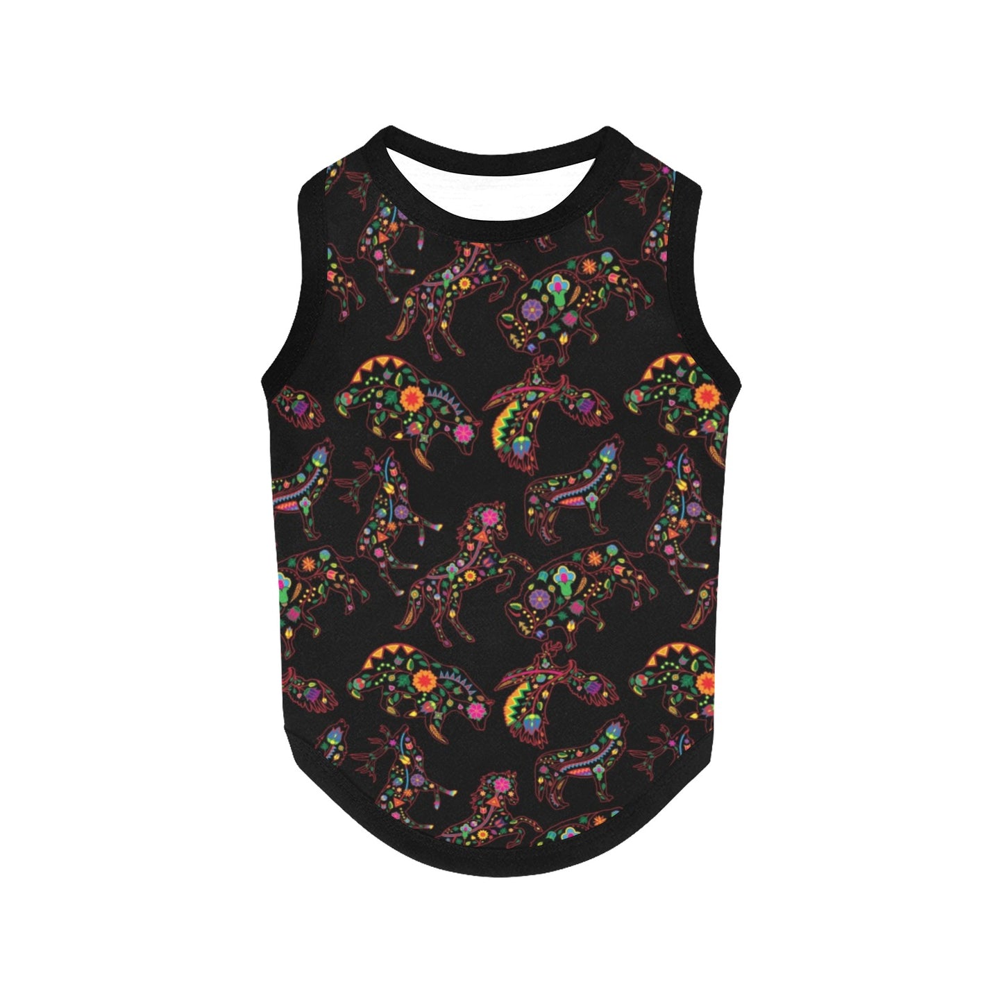 Neon Floral Animals Pet Tank Top