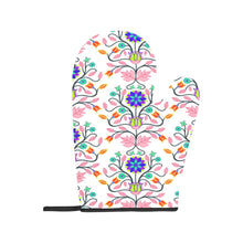 Load image into Gallery viewer, Floral Beadwork Four Clans White Oven Mitt &amp; Pot Holder
