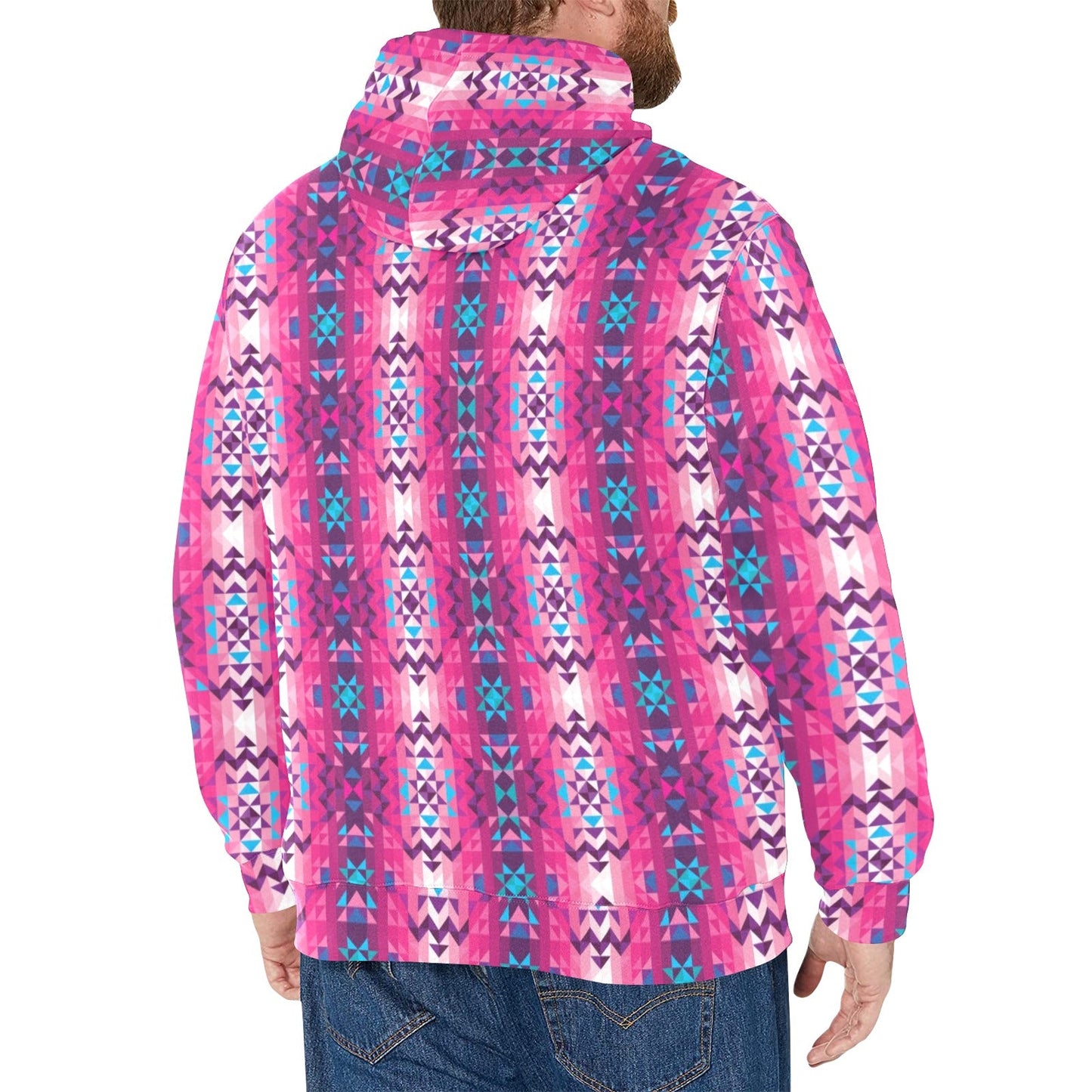 Bright Wave Men's Long Sleeve Fleece Hoodie