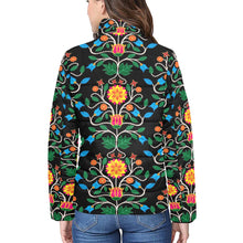 Load image into Gallery viewer, Floral Beadwork Four Clans Women&#39;s Stand Collar Padded Jacket
