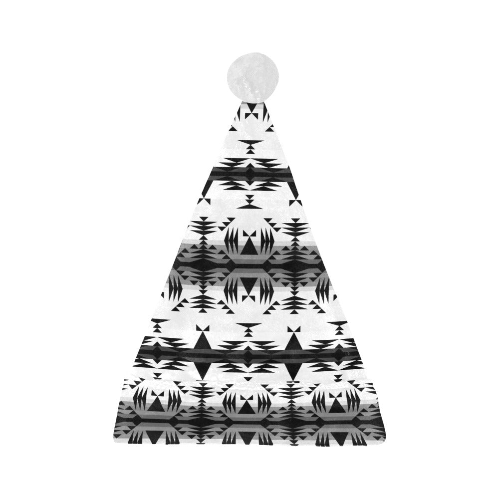 Between the Mountains White and Black Santa Hat