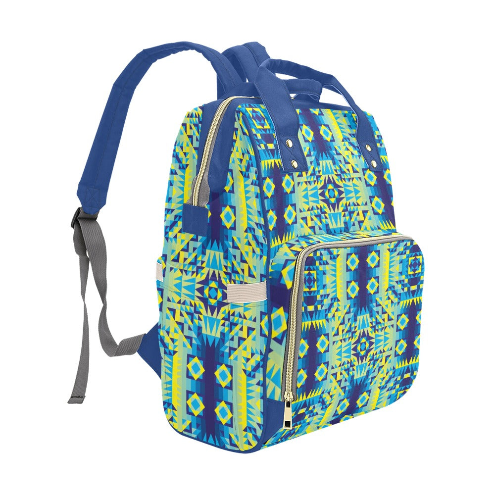 Kaleidoscope Jaune Bleu Multi-Function Diaper Backpack/Diaper Bag