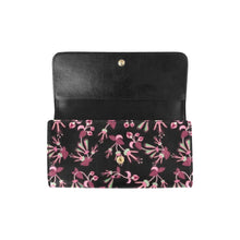 Load image into Gallery viewer, Floral Green Black Women&#39;s Trifold Wallet
