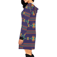 Load image into Gallery viewer, Dreams of Ancestors Indigo Hoodie Dress
