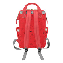 Load image into Gallery viewer, Ledger Dabbles Red Multi-Function Diaper Backpack/Diaper Bag
