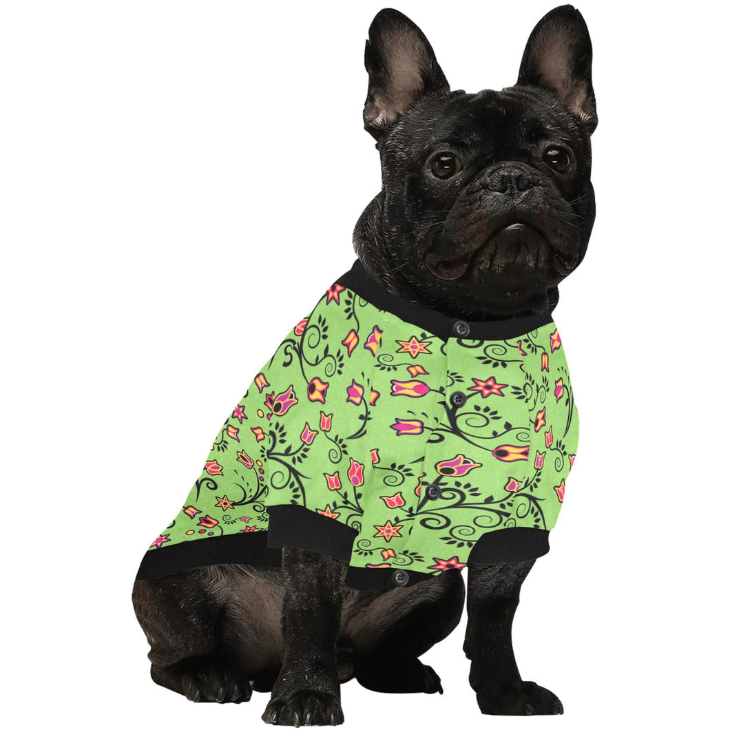 LightGreen Yellow Star Pet Dog Round Neck Shirt