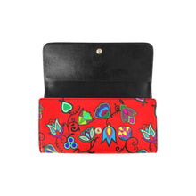 Load image into Gallery viewer, Indigenous Paisley Dahlia Women&#39;s Trifold Wallet
