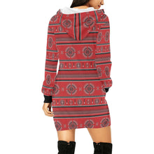 Load image into Gallery viewer, Evening Feather Wheel Blush Hoodie Dress
