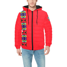 Load image into Gallery viewer, Red Blanket Strip II Men&#39;s Padded Hooded Jacket
