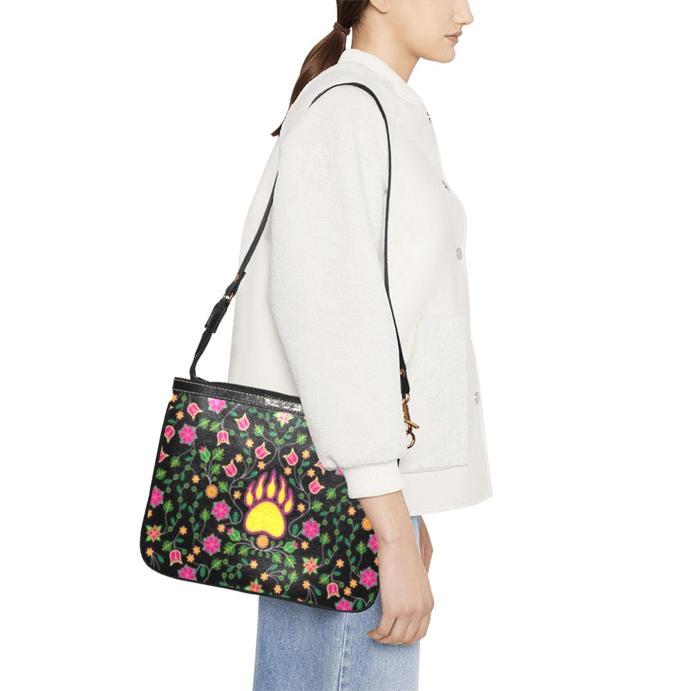 Floral Bearpaw Pink and Yellow Small Shoulder Bag