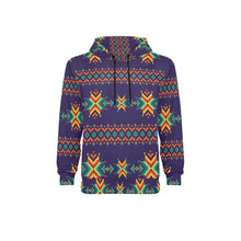 Load image into Gallery viewer, Dreams of Ancestors Indigo Men&#39;s Long Sleeve Fleece Hoodie
