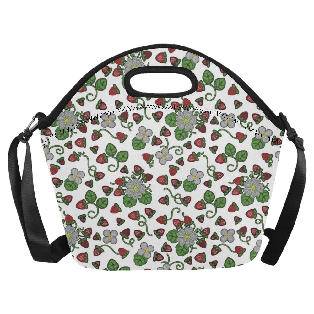 Strawberry Dreams White Neoprene Lunch Bag/Large