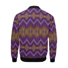 Load image into Gallery viewer, Fire Feather Purple Bomber Jacket for Men
