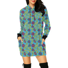 Load image into Gallery viewer, Beaded Nouveau Lime Hoodie Dress
