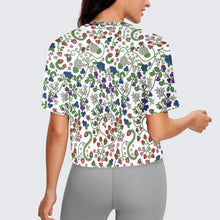 Load image into Gallery viewer, Grandmother Stories White Crop Top
