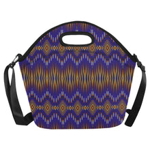 Load image into Gallery viewer, Fire Feather Blue Neoprene Lunch Bag/Large
