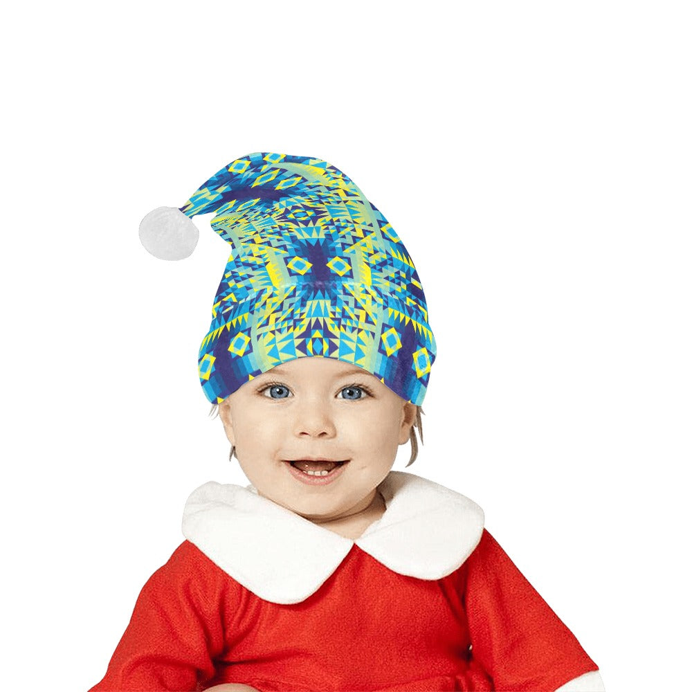 Kaleidoscope Jaune Bleu Santa Hat